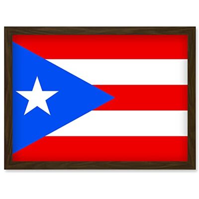 Artery8 - Puerto Rico National Flag - brown - A4 - wall art print Artery8 - Puerto Rico National Flag - brown - A4 - wall art print