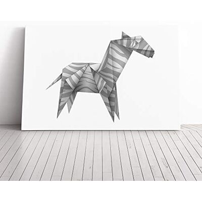 Big Box Art Origami Zebra Canvas Print Gallery Wrapped 30mm Frame Wall Art 24x16 inches Ready to Hang Modern Animals Picture Living Room Bedroom Lounge Office Big Box Art Origami Zebra Canvas Print Gallery Wrapped 30mm Frame Wall Art 24x16 inches Ready to Hang Modern Animals Picture Living Room Bedroom Lounge Office