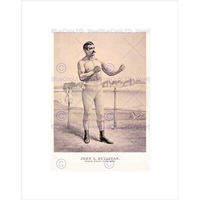 Wee Blue Coo Paintings Portrait Sport Boxing Boxer Sullivan Champion Wall Art Print Wee Blue Coo Paintings Portrait Sport Boxing Boxer Sullivan Champion Wall Art Print