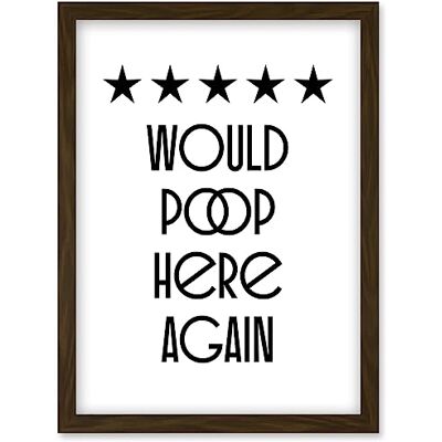 Artery8 Funny Toilet Review Sign - Framed - A4 - Art Artery8 Funny Toilet Review Sign - Framed - A4 - Art