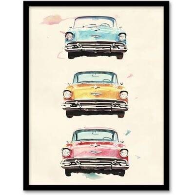 Artery8 3 Three Classic Vintage Cars Watercolour Modern Living Room Artwork Framed Wall Art Print A4 Artery8 3 Three Classic Vintage Cars Watercolour Modern Living Room Artwork Framed Wall Art Print A4