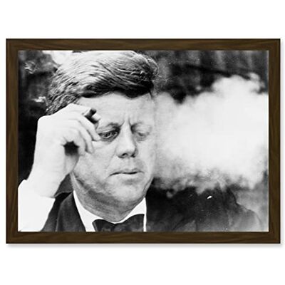 Artery8 - JFK John F Kennedy Smoking Cigar US President Picture - A4 - Framed Wall Art Print Artery8 - JFK John F Kennedy Smoking Cigar US President Picture - A4 - Framed Wall Art Print