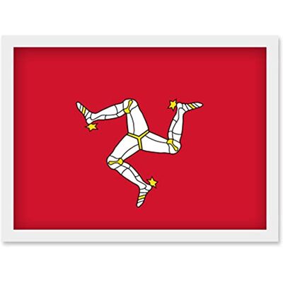 Artery8 - Isle of Man National Flag - A4 - Framed - Wall Art Artery8 - Isle of Man National Flag - A4 - Framed - Wall Art