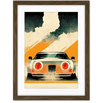 Doppelganger33 LTD Japanese Sports Car Vintage Vector Yellow Silver Black Artwork Framed Wall Art Print 18X24 Inch Doppelganger33 LTD Japanese Sports Car Vintage Vector Yellow Silver Black Artwork Framed Wall Art Print 18X24 Inch