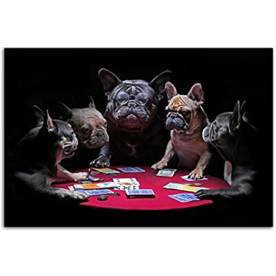 HOPNRU Bulldog Playing Poker Poster Animal Dog Playing Cards Wall Art Picture Print Canvas Painting Modern Home Room Aesthetics Office Decor Murals (16x24inch(40x60cm),No Framed) HOPNRU Bulldog Playing Poker Poster Animal Dog Playing Cards Wall Art Picture Print Canvas Painting Modern Home Room Aesthetics Office Decor Murals (16x24inch(40x60cm),No Framed)