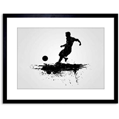 Wee Blue Coo SPORT FOOTBALL SOCCER SILHOUETTE SPLASH BLACK FRAMED PRINT F97X6418 Wee Blue Coo SPORT FOOTBALL SOCCER SILHOUETTE SPLASH BLACK FRAMED PRINT F97X6418