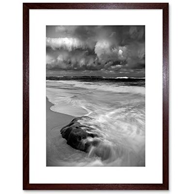 Wee Blue Coo Nature Landscape Storm Sea Beach Black White Wave Framed Wall Art Print Wee Blue Coo Nature Landscape Storm Sea Beach Black White Wave Framed Wall Art Print