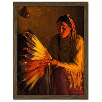 Fine Art Prints Sharp War Bonnet Native American Painting Large Framed Art Print Poster Wall Decor 18x24 in Fine Art Prints Sharp War Bonnet Native American Painting Large Framed Art Print Poster Wall Decor 18x24 in
