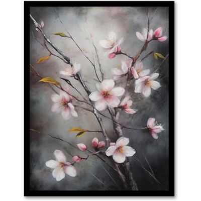 Artery8 Cherry Blossom Tree Branch Soft Pastel Painting Pink Grey Elegant Detail Bloom Nature Colourful Bright Floral Modern Artwork Artwork Framed Wall Art Print 18X24 Inch Artery8 Cherry Blossom Tree Branch Soft Pastel Painting Pink Grey Elegant Detail Bloom Nature Colourful Bright Floral Modern Artwork Artwork Framed Wall Art Print 18X24 Inch