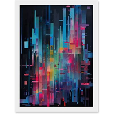 Artery8 - Modern Abstract Geometric Neon Lines Cityscape - A4 Artery8 - Modern Abstract Geometric Neon Lines Cityscape - A4