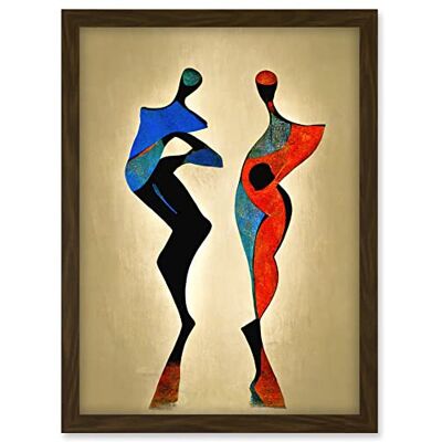 Doppelganger33 LTD Two Posing Models In Red And Blue Abstract Modern Painting Artwork Framed A3 Wall Art Print Doppelganger33 LTD Two Posing Models In Red And Blue Abstract Modern Painting Artwork Framed A3 Wall Art Print