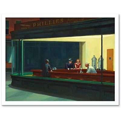 Fine Art Prints Edward Hopper Nighthawks Iconic Painting Art Print Framed Poster Wall Decor 12x16 inch Fine Art Prints Edward Hopper Nighthawks Iconic Painting Art Print Framed Poster Wall Decor 12x16 inch