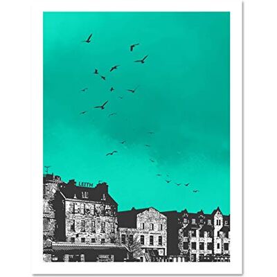 Wee Blue Coo Rooftop Birds Leith 18x24 Large Framed Art Print Poster Wall Decor 18x24 inch Wee Blue Coo Rooftop Birds Leith 18x24 Large Framed Art Print Poster Wall Decor 18x24 inch