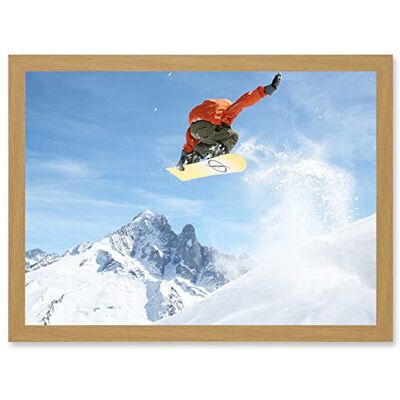 Artery8 Alps Jump Air A4 - Light Oak Framed - Wall Art Artery8 Alps Jump Air A4 - Light Oak Framed - Wall Art