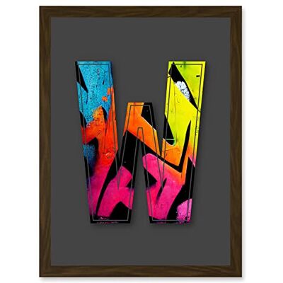 Artery8 - Letter W Tagging - Pink - Yellow - Wall art print Artery8 - Letter W Tagging - Pink - Yellow - Wall art print