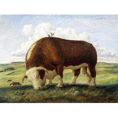 Fine Art Prints Curry Ajax Hereford Bull Cow Birds Landscape Painting Large Wall Art Print Canvas Premium Mural Fine Art Prints Curry Ajax Hereford Bull Cow Birds Landscape Painting Large Wall Art Print Canvas Premium Mural