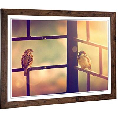 Big Box Art Framed Print of Two Birds Design Wall Art Picture Home Decor for Kitchen, Living, Dining Room, Lounge, Bedroom, Hallway, Office, Walnut, A2 / 24.5x18 Inch / 62x45cm Big Box Art Framed Print of Two Birds Design Wall Art Picture Home Decor for Kitchen, Living, Dining Room, Lounge, Bedroom, Hallway, Office, Walnut, A2 / 24.5x18 Inch / 62x45cm