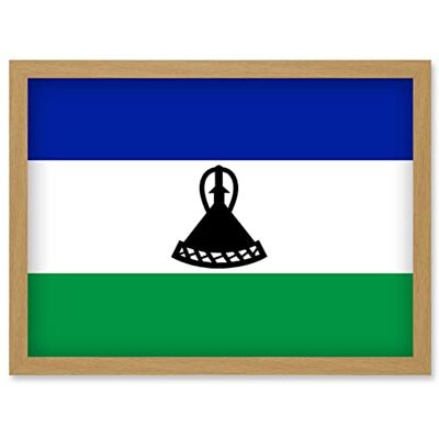 Artery8 - Lesotho National Flag - Framed - Poster Artery8 - Lesotho National Flag - Framed - Poster