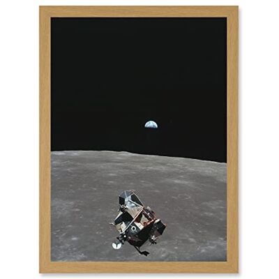 Artery8 - Space NASA Earth Moon Lunar Landing Module - Framed - Art Artery8 - Space NASA Earth Moon Lunar Landing Module - Framed - Art