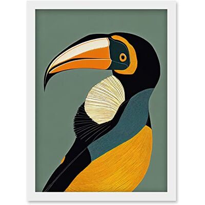 Artery8 - Toucan Portrait - A4 - Framed - Wall Art Print Artery8 - Toucan Portrait - A4 - Framed - Wall Art Print