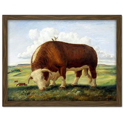 Fine Art Prints Curry Ajax Hereford Bull Cow Birds Landscape Painting Large Framed Art Print Poster Wall Decor 18x24 in Fine Art Prints Curry Ajax Hereford Bull Cow Birds Landscape Painting Large Framed Art Print Poster Wall Decor 18x24 in