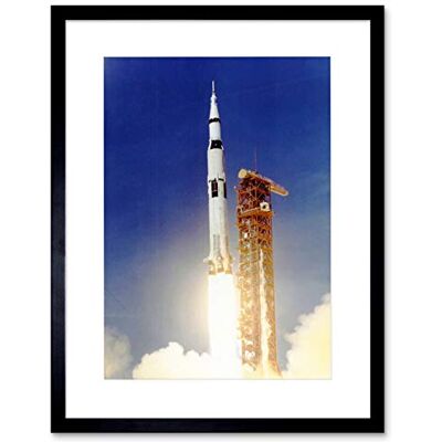 Wee Blue Coo Space Apollo 11 Launch Saturn V Rocket Blast Thrust Flame Cool Framed Wall Art Print Wee Blue Coo Space Apollo 11 Launch Saturn V Rocket Blast Thrust Flame Cool Framed Wall Art Print