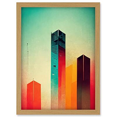Artery8 TowerBlock - A4 - Light Oak - Wall Art Print Artery8 TowerBlock - A4 - Light Oak - Wall Art Print