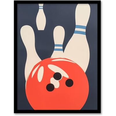 Artery8 Bowling Ball Strike Knocked Pins Sport Fun Man Cave Artwork Framed Wall Art Print 18X24 Inch Artery8 Bowling Ball Strike Knocked Pins Sport Fun Man Cave Artwork Framed Wall Art Print 18X24 Inch