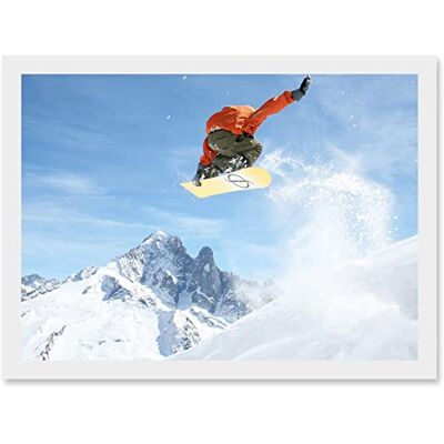 Artery8 - Snowboard Alps Jump Air A4 Artwork - Wall Art Artery8 - Snowboard Alps Jump Air A4 Artwork - Wall Art