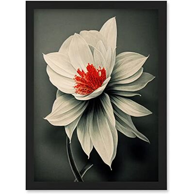 Artery8 - Realistic Greyscale Macro Flower - Wall Art Artery8 - Realistic Greyscale Macro Flower - Wall Art
