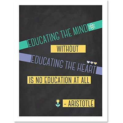 Fine Art Prints Education Teacher Mind Heart Aristotle Typography Large Framed Art Print Poster Wall Decor 18x24 inch Fine Art Prints Education Teacher Mind Heart Aristotle Typography Large Framed Art Print Poster Wall Decor 18x24 inch