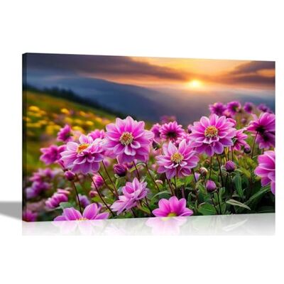 Artley Prints Purple Dahlia Flowers on Mountain Canvas Wall Art Prints Home Decoration Living Room Artwork Bedroom Pictures 51 x 35cm (20 x 14 inches) Artley Prints Purple Dahlia Flowers on Mountain Canvas Wall Art Prints Home Decoration Living Room Artwork Bedroom Pictures 51 x 35cm (20 x 14 inches)
