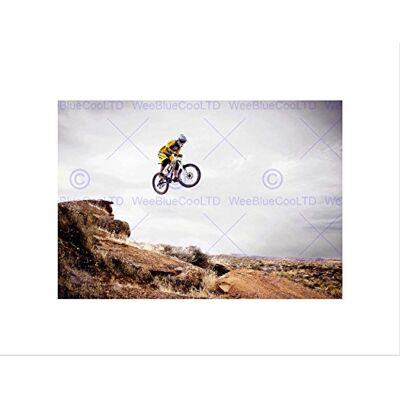 Wee Blue Coo SPORT MOUNTAIN BIKE JUMP SKY BIG AIR BLACK FRAMED ART PRINT PICTURE B12X4834 Wee Blue Coo SPORT MOUNTAIN BIKE JUMP SKY BIG AIR BLACK FRAMED ART PRINT PICTURE B12X4834