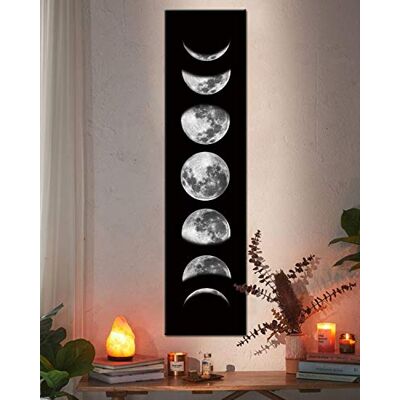 Ohhvvow Moon Phase Wall Art Painting, Black and White Moon Canvas Print Poster Wall Art Decoration for Bedroom Living room (Black unframed) Ohhvvow Moon Phase Wall Art Painting, Black and White Moon Canvas Print Poster Wall Art Decoration for Bedroom Living room (Black unframed)