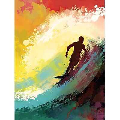 Artery8 The Silhouette of a Surfer Surfing on a Big Wave Large Wall Art Poster Print Thick Paper 18X24 Inch Artery8 The Silhouette of a Surfer Surfing on a Big Wave Large Wall Art Poster Print Thick Paper 18X24 Inch