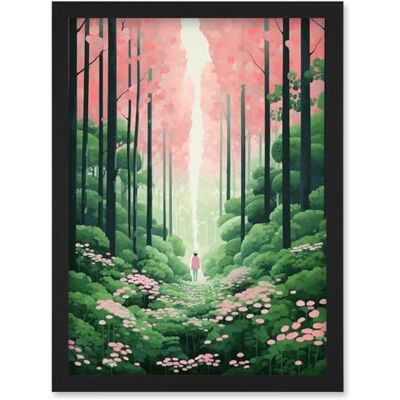 Artery8 Mount Yoshino Cherry Blossom Tree Forest Bright Artwork Baby Pink Green Walk in Nature Trail Artwork Framed Wall Art Print A4 Artery8 Mount Yoshino Cherry Blossom Tree Forest Bright Artwork Baby Pink Green Walk in Nature Trail Artwork Framed Wall Art Print A4