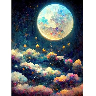Doppelganger33 LTD Dreamy Night Sky Moon Stars Colourful Clouds Kids Cute Large Wall Art Poster Print Thick Paper 18X24 Inch Doppelganger33 LTD Dreamy Night Sky Moon Stars Colourful Clouds Kids Cute Large Wall Art Poster Print Thick Paper 18X24 Inch