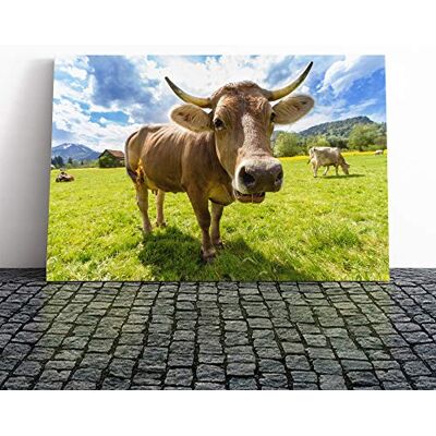 Big Box Art Cow in The Meadow (7) Canvas Print Gallery Wrapped 30mm Frame Wall Art 20x14 inches Ready to Hang Modern Animals Picture Living Room Bedroom Lounge Office Big Box Art Cow in The Meadow (7) Canvas Print Gallery Wrapped 30mm Frame Wall Art 20x14 inches Ready to Hang Modern Animals Picture Living Room Bedroom Lounge Office
