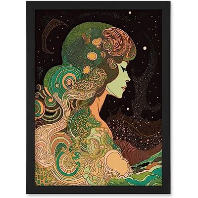 Artery8 - Aurora Borealis Modern Concept Art - Black - A4 - Framed Art Print Artery8 - Aurora Borealis Modern Concept Art - Black - A4 - Framed Art Print