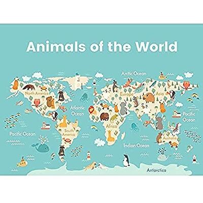 Fine Art Prints Animals Of The World Map Art Print Canvas Premium Wall Decor Poster Fine Art Prints Animals Of The World Map Art Print Canvas Premium Wall Decor Poster
