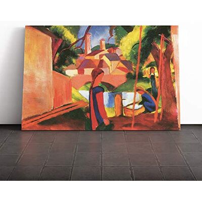 Big Box Art August Macke Walking to Town Canvas Print Gallery Wrapped 30mm Frame Wall Art 30x20 inches Ready to Hang Modern Picture Living Room Bedroom Lounge Office Big Box Art August Macke Walking to Town Canvas Print Gallery Wrapped 30mm Frame Wall Art 30x20 inches Ready to Hang Modern Picture Living Room Bedroom Lounge Office