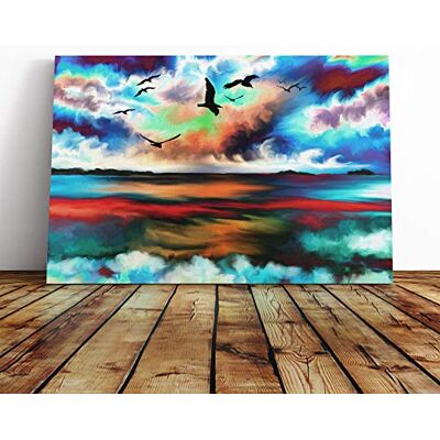 Big Box Art Wall Birds and Ocean Art Canvas Print Gallery Wrapped 30mm Frame Wall Art 24x16 inches Ready to Hang Coastal Seascape Picture Living Room Bedroom Lounge Office Big Box Art Wall Birds and Ocean Art Canvas Print Gallery Wrapped 30mm Frame Wall Art 24x16 inches Ready to Hang Coastal Seascape Picture Living Room Bedroom Lounge Office
