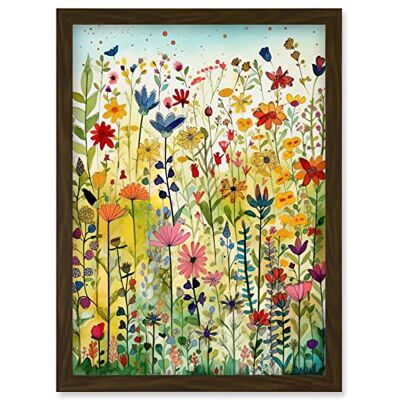 Artery8 - Mixed Wildflower Bloom - Framed Wall Art Print Artery8 - Mixed Wildflower Bloom - Framed Wall Art Print