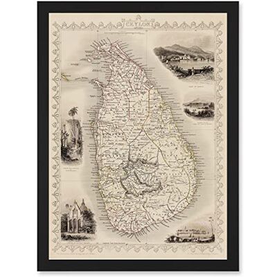 Artery8 - Ceylon Sri Lanka Pictorial Map - A4 - Wall Art Artery8 - Ceylon Sri Lanka Pictorial Map - A4 - Wall Art