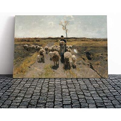Big Box Art Anton Mauve Flock of Sheep Canvas Print Gallery Wrapped 30mm Frame Wall Art 20x14 inches Ready to Hang Modern Animals Picture Living Room Bedroom Lounge Office Big Box Art Anton Mauve Flock of Sheep Canvas Print Gallery Wrapped 30mm Frame Wall Art 20x14 inches Ready to Hang Modern Animals Picture Living Room Bedroom Lounge Office