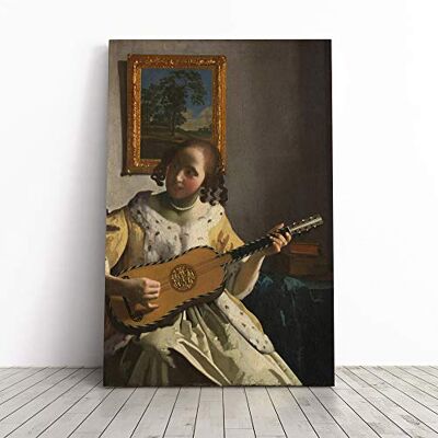 Big Box Art Johannes Vermeer Girl Playing Instrument Canvas Print Gallery Wrapped 30mm Frame Wall Art 20x14 inches Ready to Hang Modern People Picture Living Room Bedroom Lounge Office Big Box Art Johannes Vermeer Girl Playing Instrument Canvas Print Gallery Wrapped 30mm Frame Wall Art 20x14 inches Ready to Hang Modern People Picture Living Room Bedroom Lounge Office