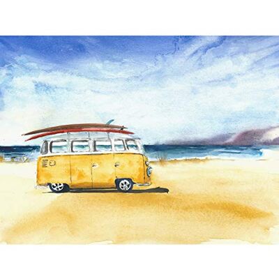 Wee Blue Coo Van Surfing Trip Painting Large Wall Art Print Canvas Premium Poster Wee Blue Coo Van Surfing Trip Painting Large Wall Art Print Canvas Premium Poster