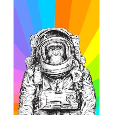 Artery8 Monkey Ape Astronaut Illustration Colour Sunshine Unframed Wall Art Print Poster Home Decor Premium Artery8 Monkey Ape Astronaut Illustration Colour Sunshine Unframed Wall Art Print Poster Home Decor Premium