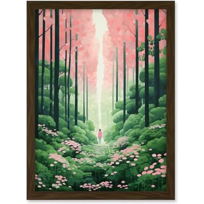 Artery8 Mount Yoshino Cherry Blossom Tree Forest Bright Artwork Baby Pink Green Walk in Nature Trail Artwork Framed A3 Wall Art Print Artery8 Mount Yoshino Cherry Blossom Tree Forest Bright Artwork Baby Pink Green Walk in Nature Trail Artwork Framed A3 Wall Art Print