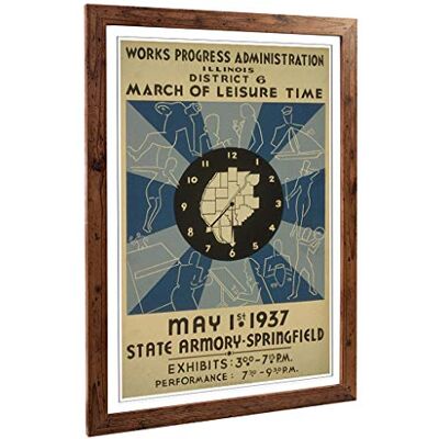 Big Box Art Framed Print of Vintage WPA Poster March of Leisure Time Design Wall Art Picture Home Decor for Kitchen, Living Room, Bedroom, Hallway, Walnut, A2 / 24.5x18 Inch / 62x45cm Big Box Art Framed Print of Vintage WPA Poster March of Leisure Time Design Wall Art Picture Home Decor for Kitchen, Living Room, Bedroom, Hallway, Walnut, A2 / 24.5x18 Inch / 62x45cm